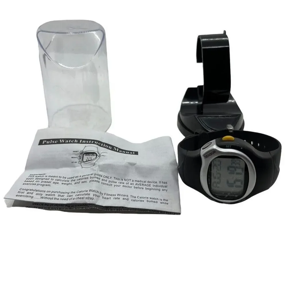 Calorie Watch By Fitness Wizard Digital Pulse Unisex Black Band Men Women